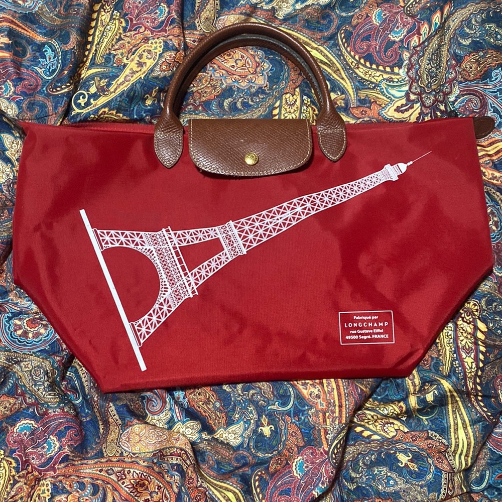 Longchamp Le Pliage Eiffel Tower top handle tote - Picture 1 of 6
